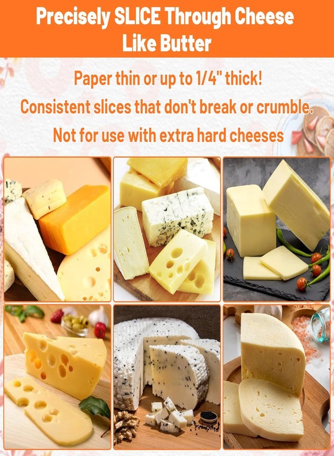 Elegaperma Wire Cheese Cutter Slicer with 8 Replacement Wires & Wrench, Adjustable Cheese Slicer, Rolling Cheeses Slicer for Block Butter Cutter Kitchen Slicing Tools - Image 5
