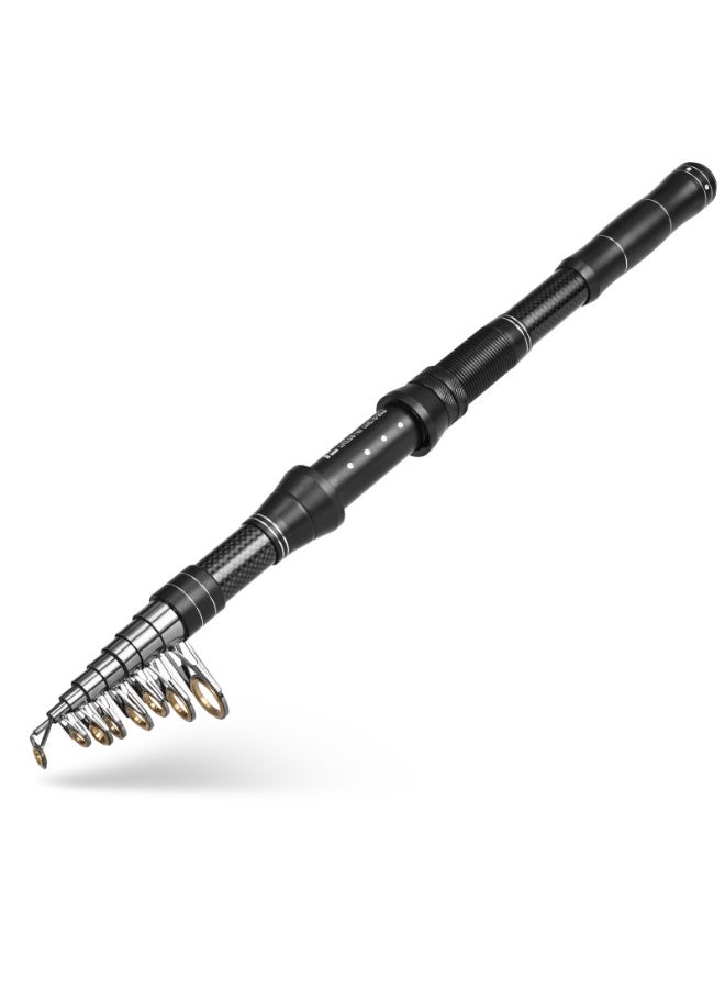 ليو عدة صيد سمك لوايا تلسكوبية من ألياف الكربون – قصبة صيد محمولة متعددة الأقسام للسفر | خفيفة الوزن عالية القوة لصيد المياه العذبة والبحرية (كارب، باس، تراوت، بايك والمزيد) - Image 5