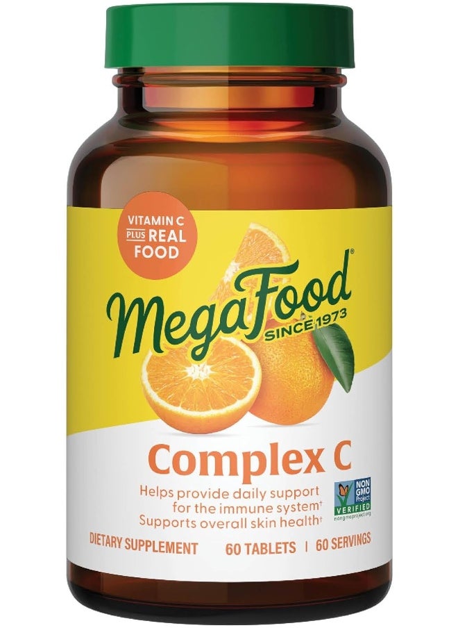 MegaFood Complex C - Immune Support - A Daily Dose Of Vitamin C Delivered With Real Food - Vegan - Non-Gmo - Gluten Free, Made Without 9 Food Allergens - 60 Tabs  - Image 1