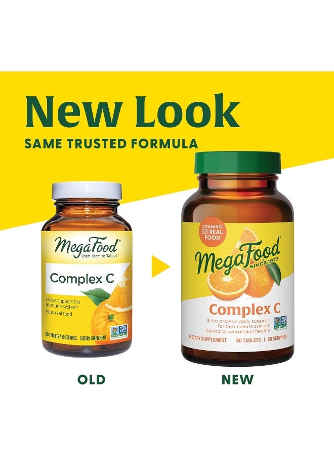 MegaFood Complex C - Immune Support - A Daily Dose Of Vitamin C Delivered With Real Food - Vegan - Non-Gmo - Gluten Free, Made Without 9 Food Allergens - 60 Tabs  - Image 3