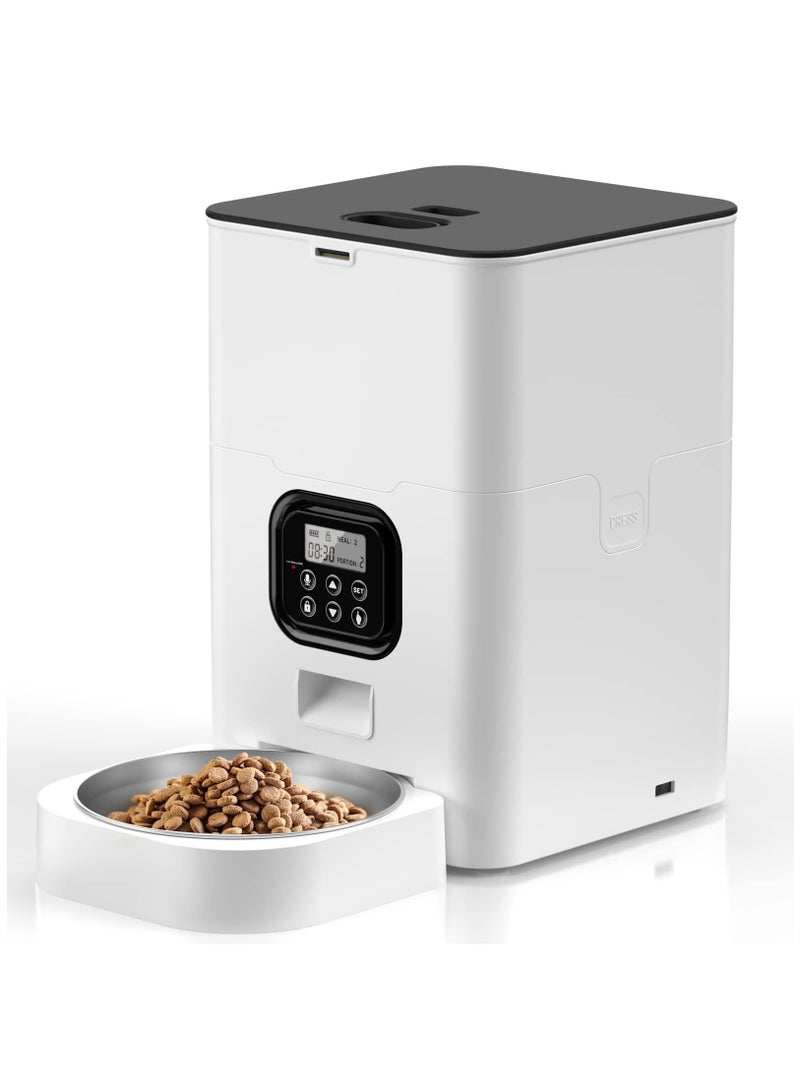 Arabest Automatic Cat Feeders - Automatic Pet Feeders for Cats and Dogs, Dry Food Dispenser with Desiccant Bag, Timed Cat Feeder, Programmable Portion Size Control 4 Meals Per Day, 10s Voice Recorder  - Image 1