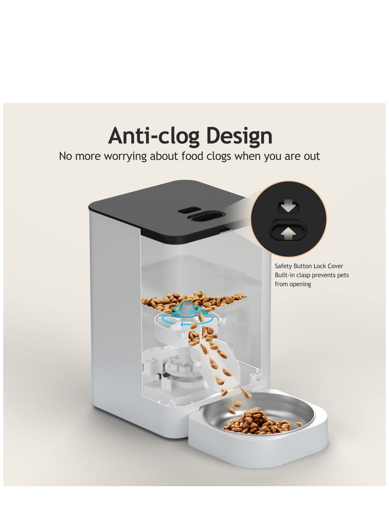 Arabest Automatic Cat Feeders - Automatic Pet Feeders for Cats and Dogs, Dry Food Dispenser with Desiccant Bag, Timed Cat Feeder, Programmable Portion Size Control 4 Meals Per Day, 10s Voice Recorder  - Image 3