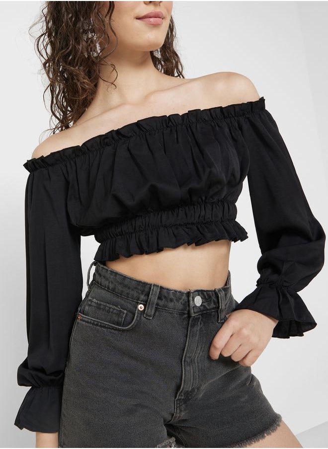 Ginger - Urban Minx Cold Shoulder Crop Top - Image 1