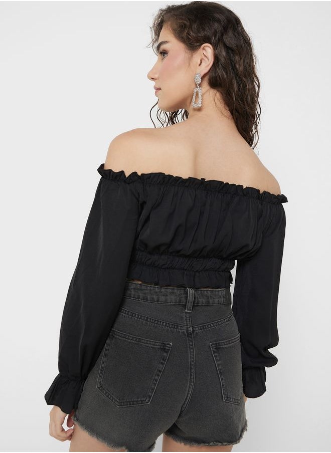 Ginger - Urban Minx Cold Shoulder Crop Top - Image 1