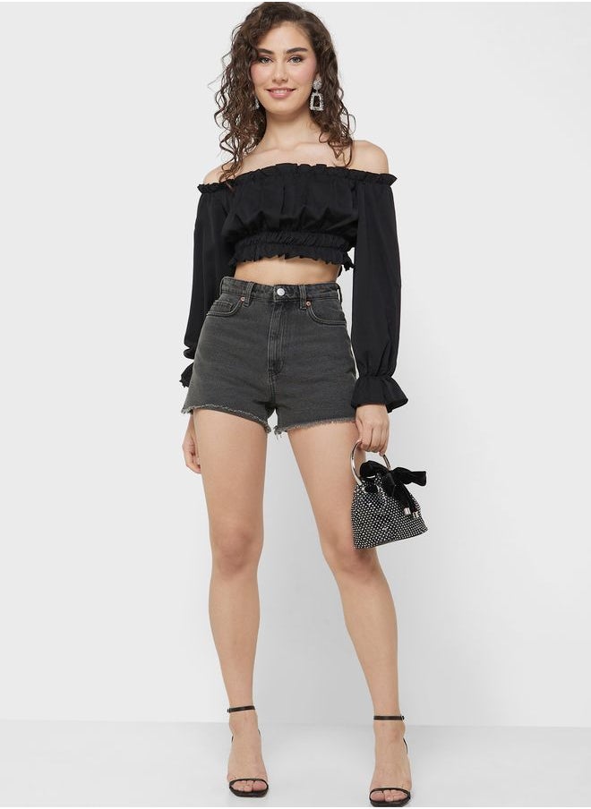 Ginger - Urban Minx Cold Shoulder Crop Top - Image 1