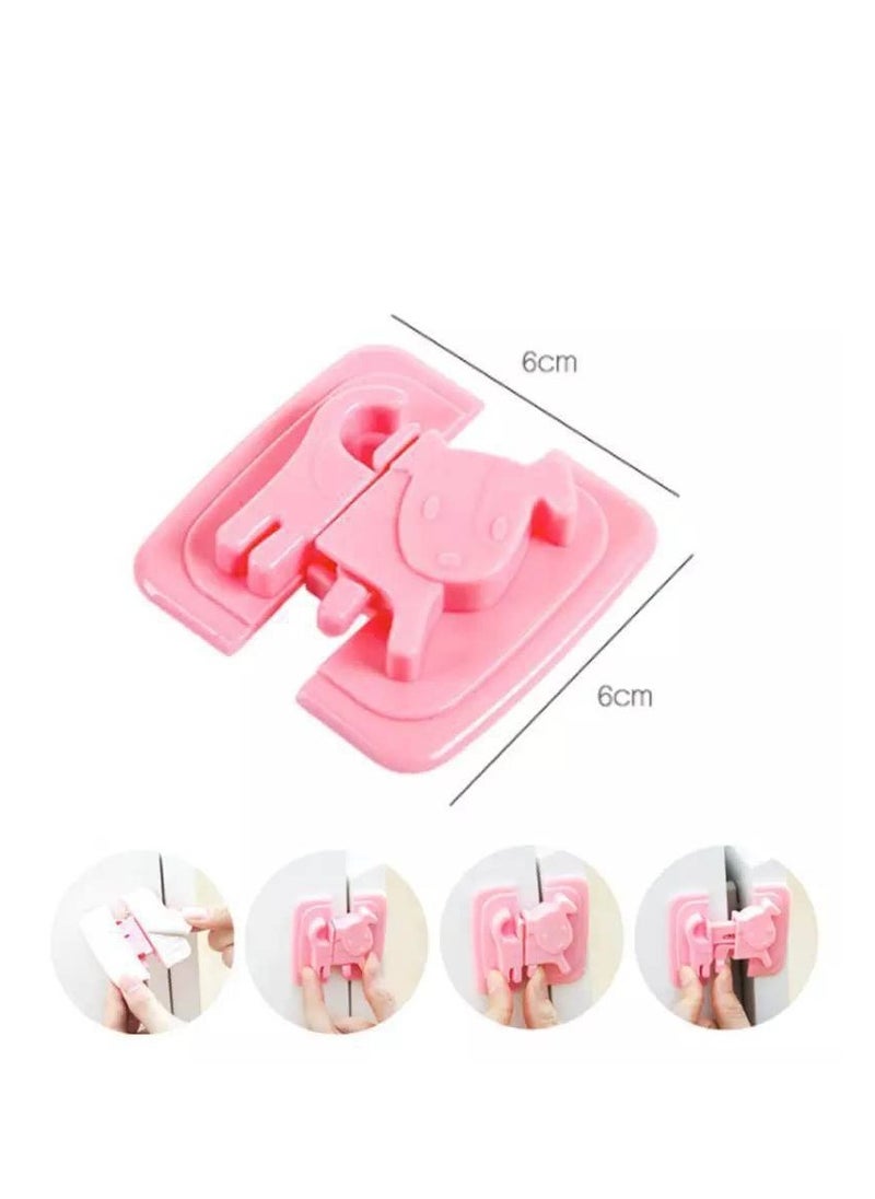 Generic 2 Child Safety Locks Designed With Cartoon Drawings In The Shape Of A Puppy For Cabinets Refrigerators And Cupboards MultiColored  - Image 3