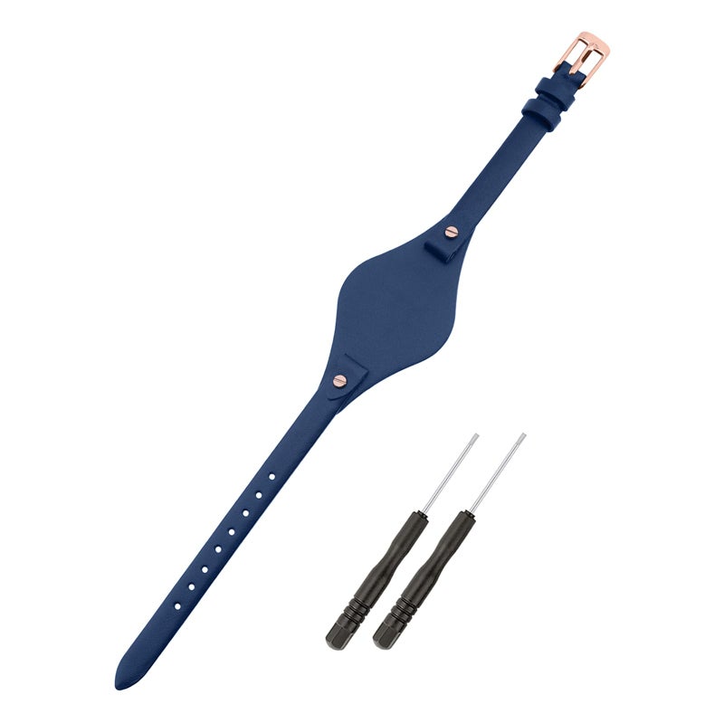 SANDEIN Watch Band Compatible with Fossil Women 8mm Soft Leather Replacement Wrist Strap for Fossil ES3077 ES3148 ES3262 and ES4119 ES4176 Series Watch Straps Dark Blue Rose Golden Buckle - Image 2
