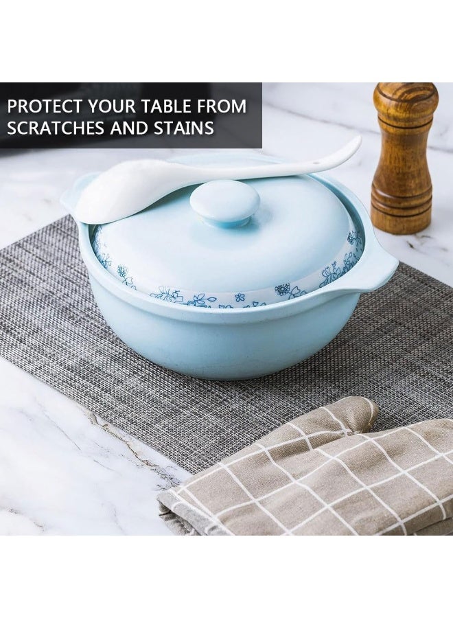 هومستر بلاسيمات 8PCS, مقاوم للحرارة بلاسيمات من الفينيل المنسج, غير قابل للزلق PVC الجدول مات, طاولة بلاستيكية لجداول الطعام, طاولة مطبخ 30x45 سم رمادي داكن - Image 3