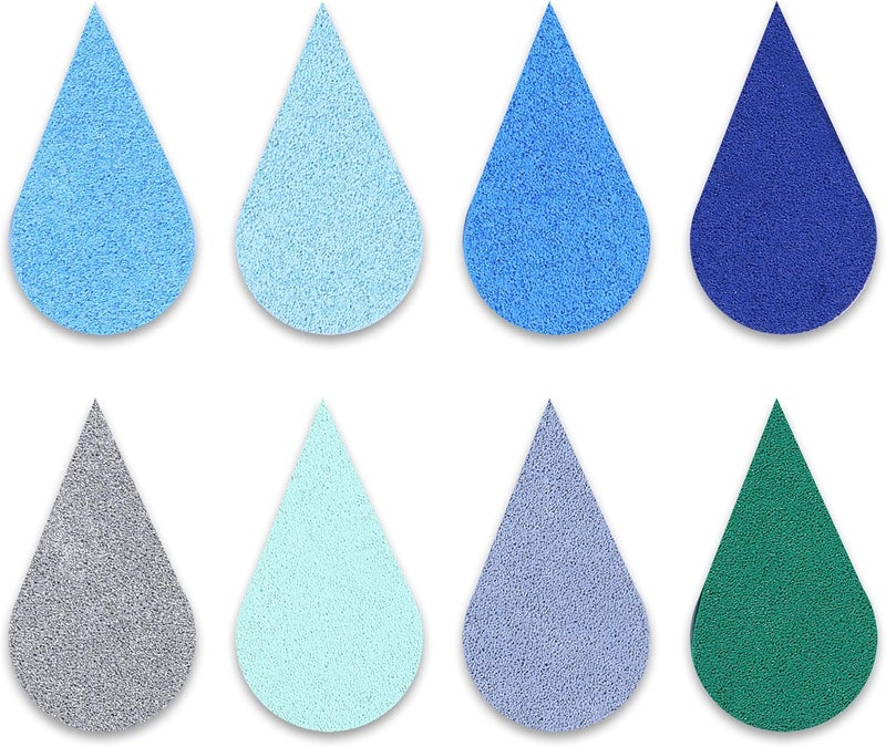 YPSelected 8 Assorted Multi Colours Waterdrop Shaped Craft Rubber Stamps Petal Ink Pads for Paper Wood Fabric (Set 1021) - Image 3