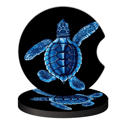 KARREAL 2 Pcs Car Cup Coasters Sea Turtle Universal NonSlip Rubber Car Coasters for Cup Holders 275 inch Car Interior Accessories for Women - Image 1