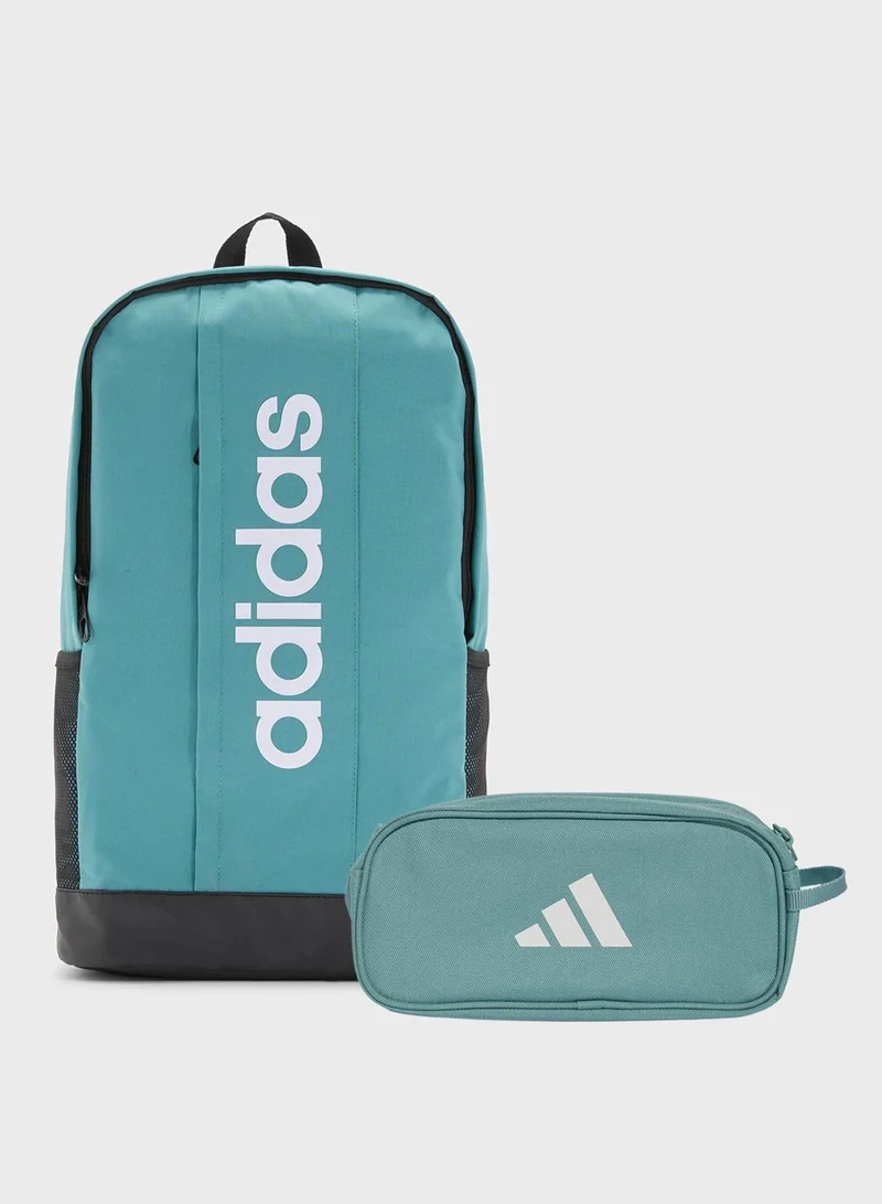 Adidas linear backpack with pencil case