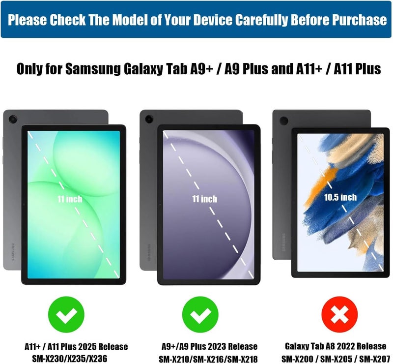 BMOUO Kids Case for Samsung Galaxy Tab A11+ Plus 11” 2026/A9+ Plus 2023 11 inch Tablet, with Screen Protector, Shockproof Lightweight Stand Handle Galaxy Tab A11 Plus/A9 Plus Case for Kids, Black - Image 2