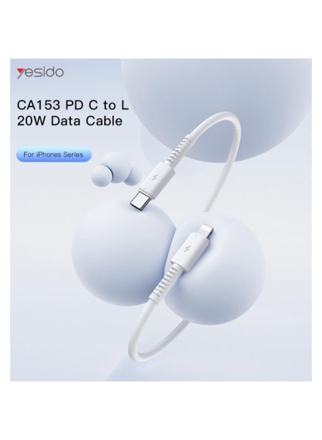 Yesido CA153 1Meter 20W PVC Cable | Type-C To Lightning Fast Charge Data Cable  - Image 3