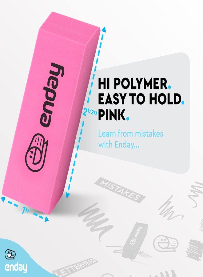 Enday Erasers Pencil Block, Hi Polymer Large Pink Soft Eraser, Rubber and Non - Abrasive Eraser, Erasers School Supplies for Kids and Artists, Best Eraser for Drawing (4 PC) - by Enday - Image 3