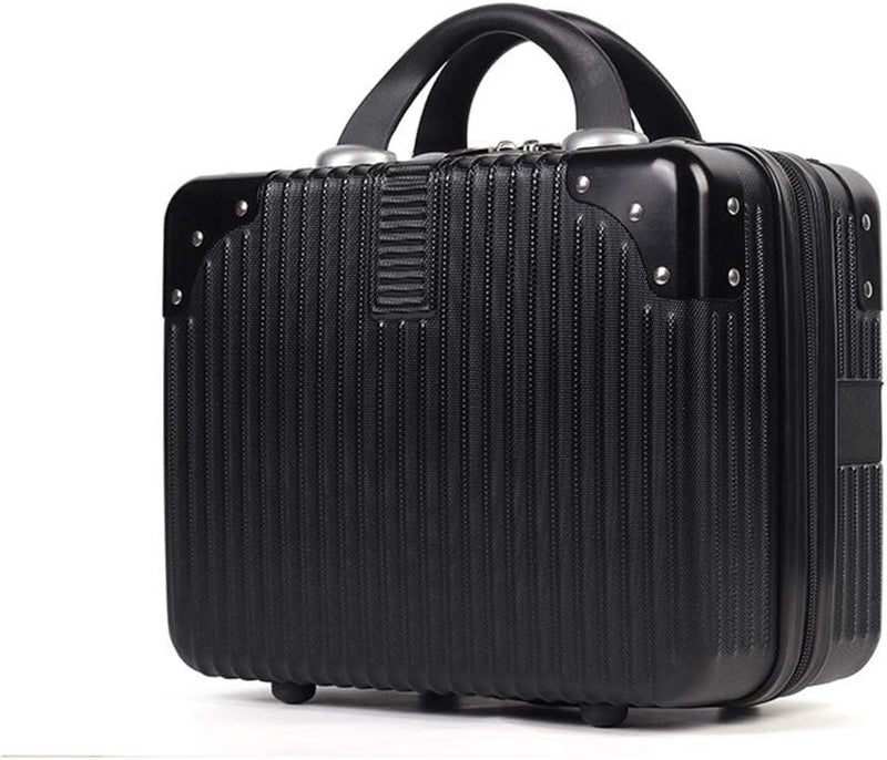 ENNCOZY Mini Hard Shell Hard Travel Luggage Makeup Case Small Portable Carrying Case Suitcase Organizer Makeup Storage Box for Women BBlack - Image 1
