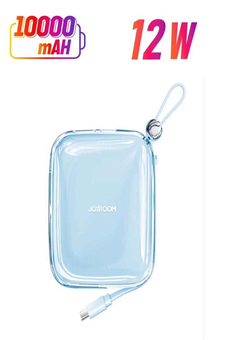 جي آر JR-L004 بنك الطاقة من سلسلة جيلي بقدرة 12 وات، كابل من النوع C مدمج باللون الأزرق الفاتح - Image 1