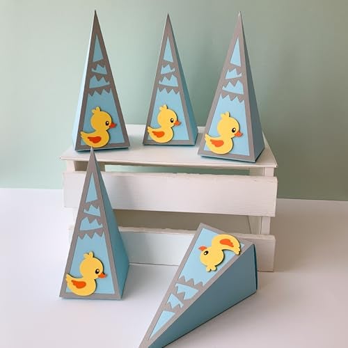 Pinfliers Duck Theme 1st Birthday Decoration|Return Favour For Baby Shower Function|Baby Announcement, Arrival,Rakshabandhan Paper Box|Birthday Centerpiece|5 Paper Return Favor Boxes|Multicolor - Image 1