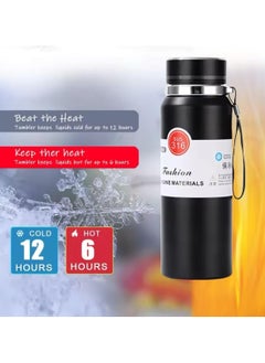 QSHOP QSHOP®Vacuum Insulated Stainless Steel Thermal Bottle, Leakproof BPA Free Coffee Tea Sports Bottle for Travel to Keep Drinks Hot or Cold  - Image 4