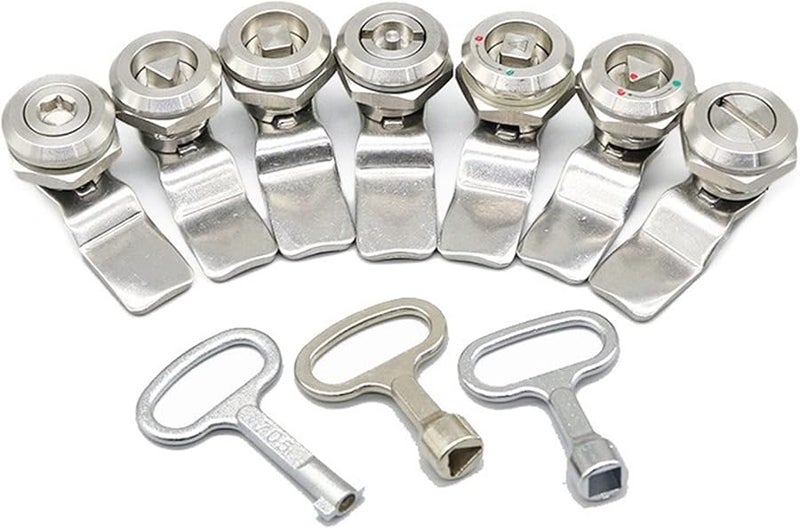 304 Stainless Steel Triangle Tongue Lock MS705 22mm Opening Cam Lock For Cabinet Door Distribution Box Elevator 3 Angle Lock Core Pt - Image 1