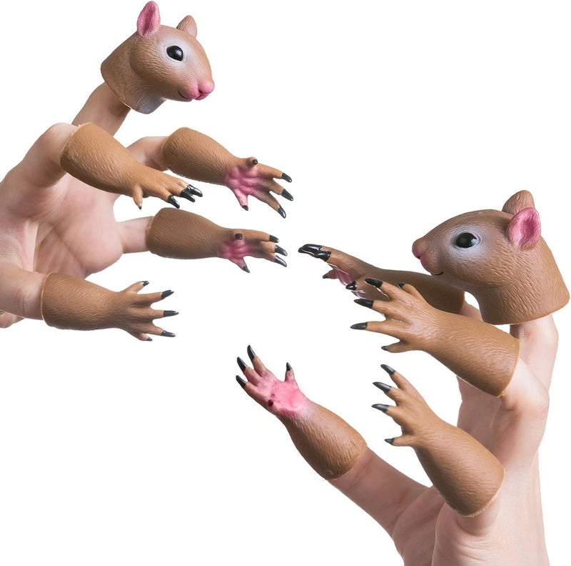 AQKILO Squirrel Finger Puppet, Tiny Hands Theater Prop, Funny Gag Gift for White Elephant, Easter Basket Swap, Adults and Kids - Image 5