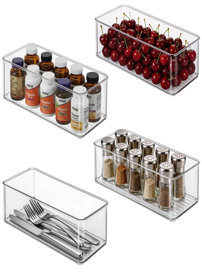 Hudgan 4 Packs Refrigerator Organizers and Storage , 4 Large Storage Containers for Pantry Organizers, Home Edit, Kitchen Cabinet, Refrigerator, Under Sink Organization, Bathroom, Office - Image 1