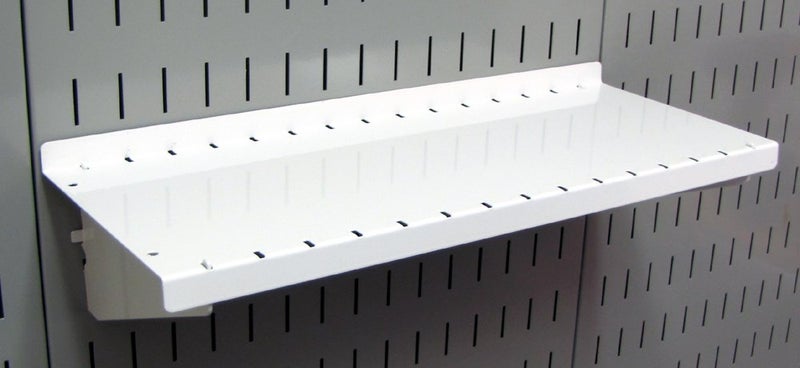 Wall Control Shelf 6in Deep Pegboard Shelf Assembly Pegboard and Slotted Tool Board White