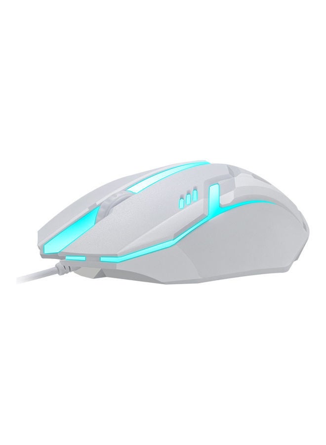 NIBEMINENT 2-Piece Wired Gaming Keyboard and Mouse with Backlight White  - Image 2
