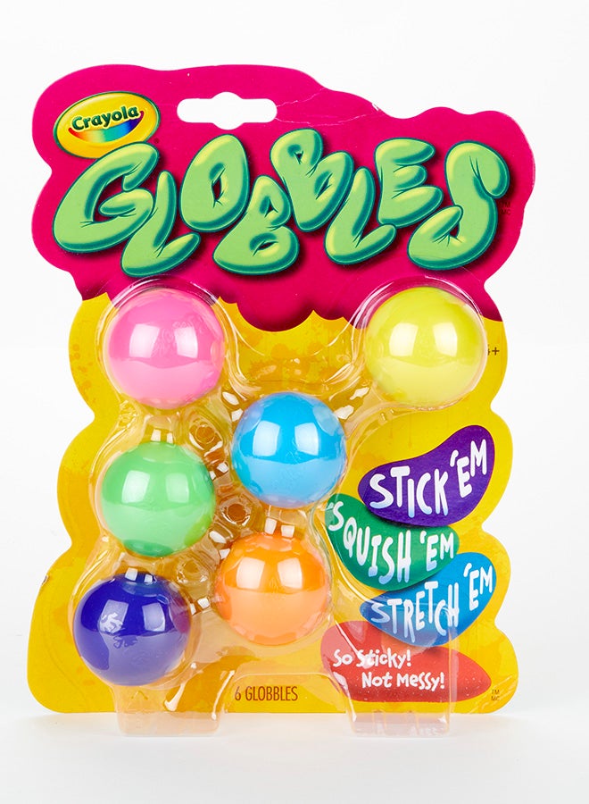 Crayola لعبة فidget جلوبلز (6 قطع)، كرات لزجة فidget، هدية قابلة للعصر للأطفال، ألعاب حسية للأطفال، لعبة للتخلص من التوتر، للأعمار 4، 5، 6 - Image 1