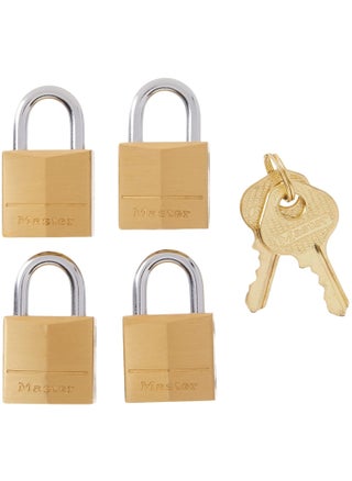 Master Lock Padlock, Solid Brass Lock, 3/4 in. Wide, 120Q (Pack of 4-Keyed Alike) - pzsku/ZBE607AA34A8BB59BFBD3Z/45/_/1723558770/57920315-e70d-4074-8b35-70bae33dca87