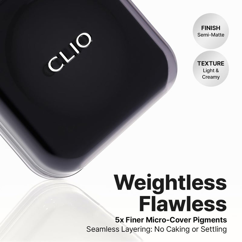 CLIO PROFESSIONAL CLIO Kill Cover Founwear Cushion Foundation, Flawless Full Coverage with Matte Finish, Covering Pigmentation and Blemish, Long-Lasting, Creamy Lightweight Texture, Korean Cushion (23N GINGER) - Image 4