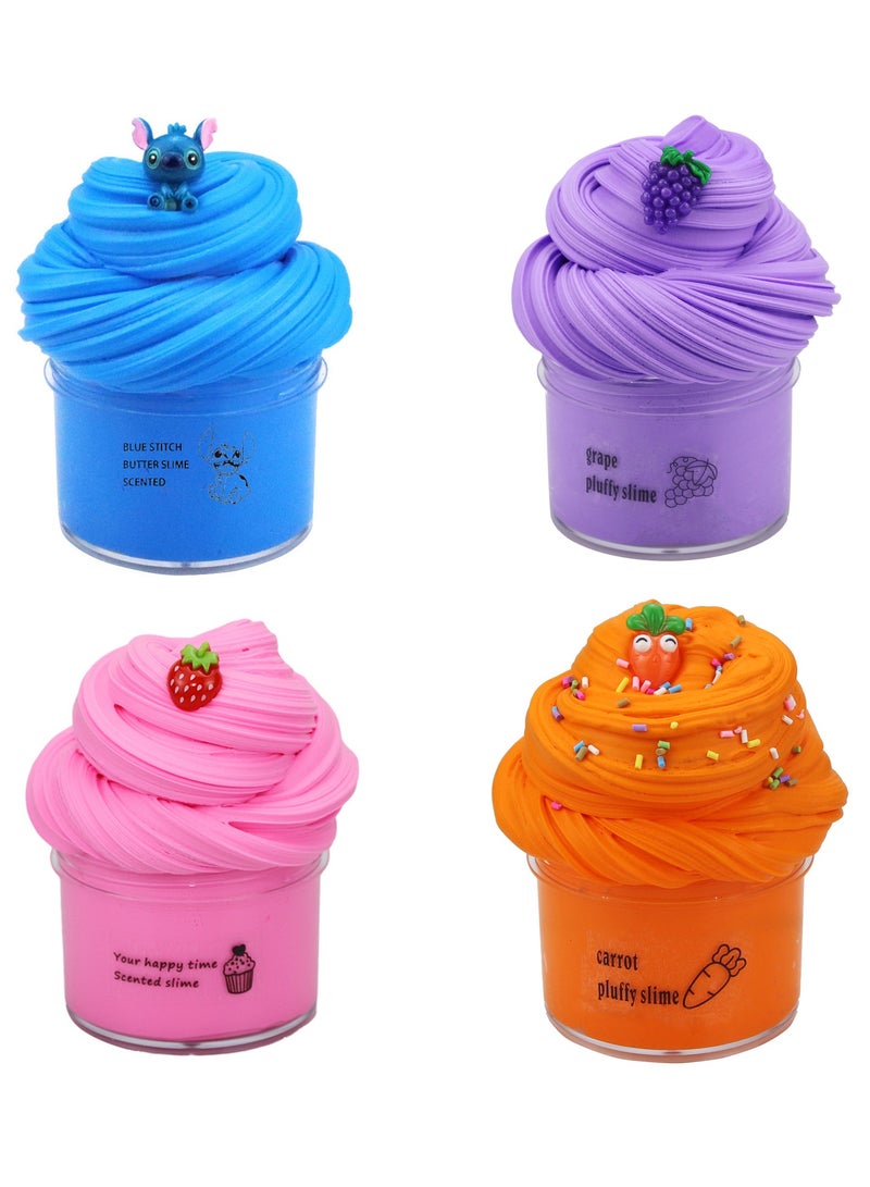 4-Pieces Super Soft Sludge Slime Kit Stress Relief Toys - Image 1