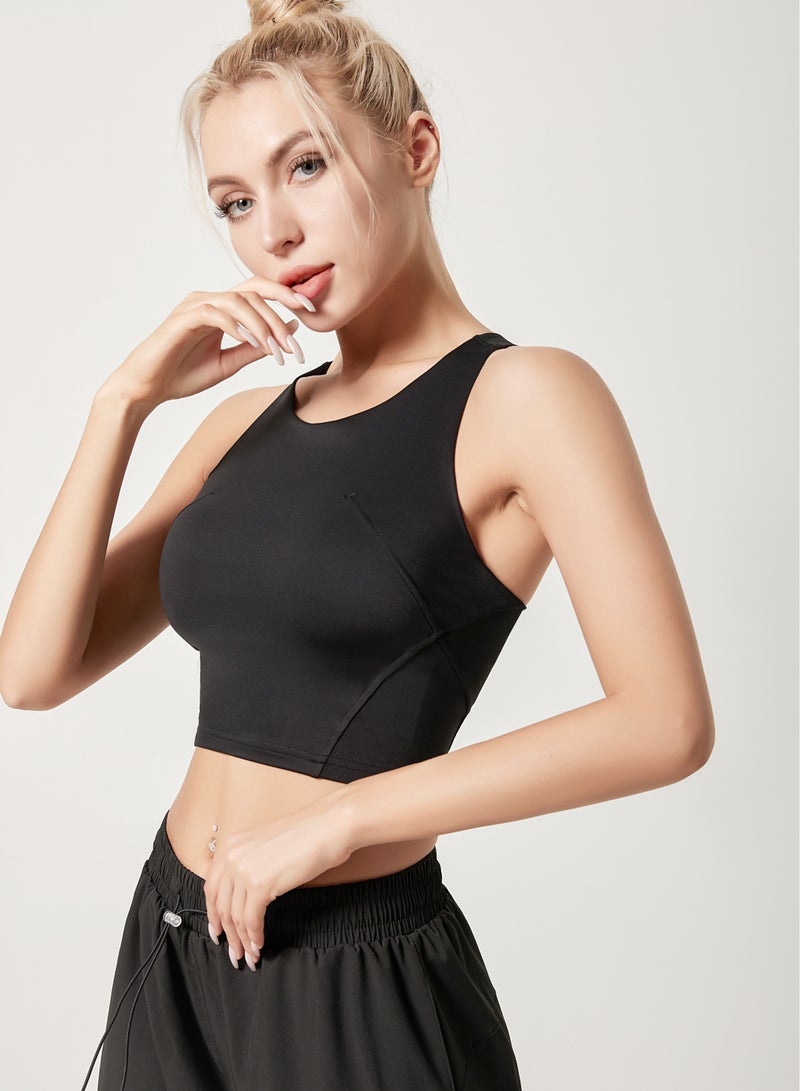 Loquat Women Quick Dry Breathable Yoga Bra Black  - Image 1