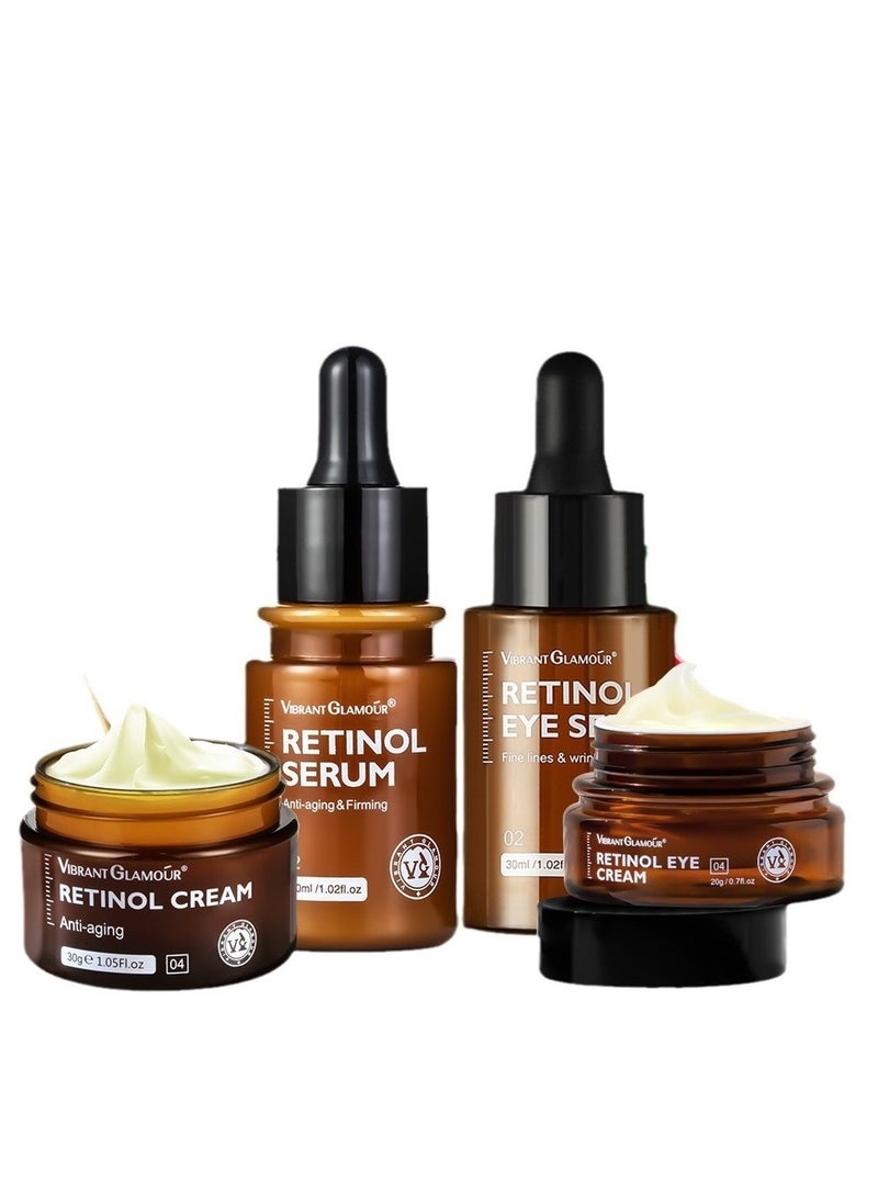 Vibrant Glamour - VIBRANT GLAMOUR( Pack of 4) 30g Retinol Face Cream+Retinol Eye Serum +Retinol Serum+ Retinol  Eye Cream  Anti-aging Anti-oxidant Reduce Fine Lines Firming Whitening - Image 1