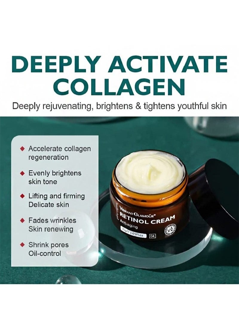 Vibrant Glamour - VIBRANT GLAMOUR( Pack of 4) 30g Retinol Face Cream+Retinol Eye Serum +Retinol Serum+ Retinol  Eye Cream  Anti-aging Anti-oxidant Reduce Fine Lines Firming Whitening - Image 1