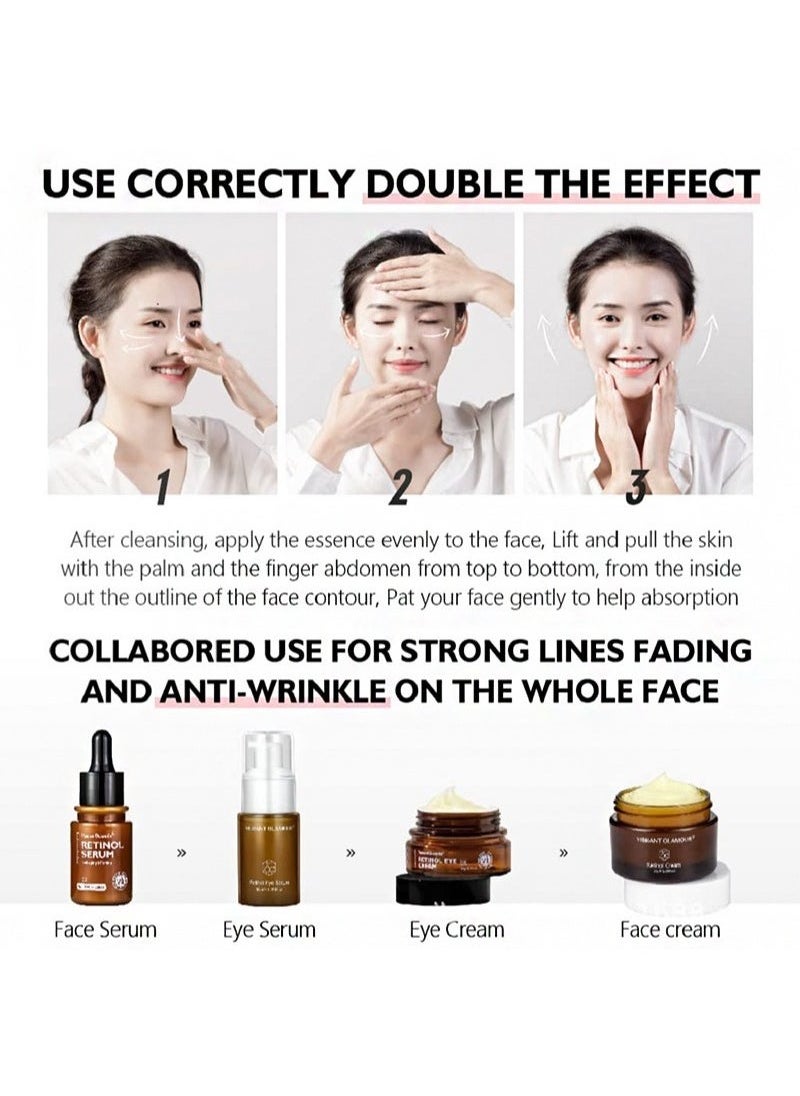 Vibrant Glamour - VIBRANT GLAMOUR( Pack of 4) 30g Retinol Face Cream+Retinol Eye Serum +Retinol Serum+ Retinol  Eye Cream  Anti-aging Anti-oxidant Reduce Fine Lines Firming Whitening - Image 1