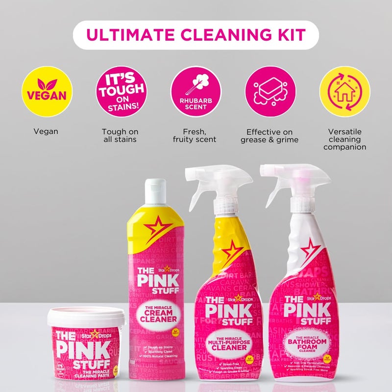 Stardrops - The Pink Stuff Ultimate Bundle - Miracle Cleaning Paste, Multi-Purpose Bathroom Spray and Foam Cleaner - Image 2
