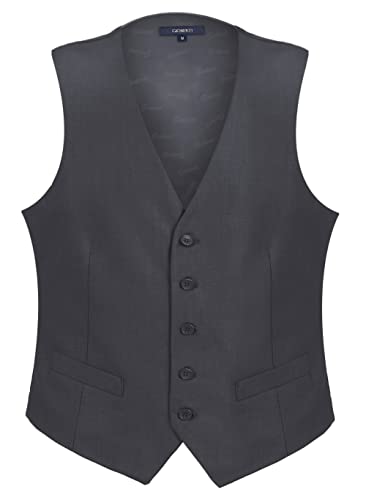 Gioberti Men's Formal Suit Vest Fit for Business or Casual Dress, Charcoal, 6X-Large - Image 1