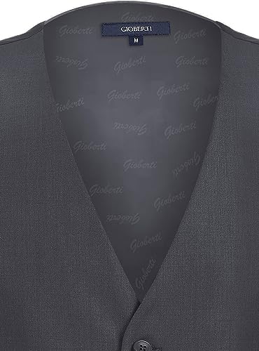 Gioberti Men's Formal Suit Vest Fit for Business or Casual Dress, Charcoal, 6X-Large - Image 5
