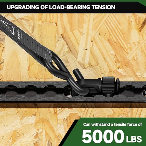 Onesnt L-Track Double Stud Tie Down Fitting | Used with L Track Rail for Truck Bed,Trailer Cargo Control,Pickup,RV,ATV,Bearing 5000LBS Heavy Duty Steel (Pack of 6 Black) - Image 3