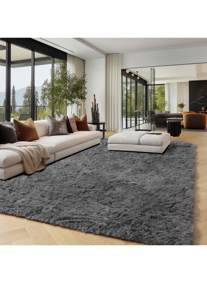 PAGISOFE Grey Fluffy Rugs for Bedroom 4x6 Area Rug Shag Rug for Kids Room Furry Carpet Modern Living Room Rug Soft Shaggy Boys Rug Fuzzy Throw Rugs for Home Decor Aesthetic, Dorm Nursery Gray - Image 5