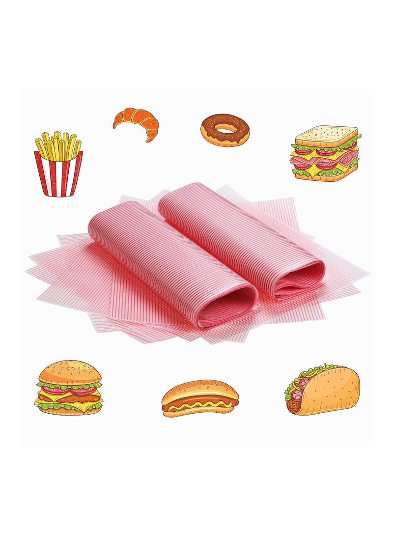 SYOSI Waterproof Oilproof Wax Paper Sheets, Food Wrapping Tissue Basket Liners Deli Papers for Cake Bread Wrapper Non-Stick, for Cooked Food Packaging, Food Service Applications, Hot Dogs(100 Pcs )  - Image 1