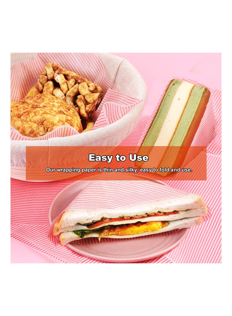 SYOSI Waterproof Oilproof Wax Paper Sheets, Food Wrapping Tissue Basket Liners Deli Papers for Cake Bread Wrapper Non-Stick, for Cooked Food Packaging, Food Service Applications, Hot Dogs(100 Pcs )  - Image 4