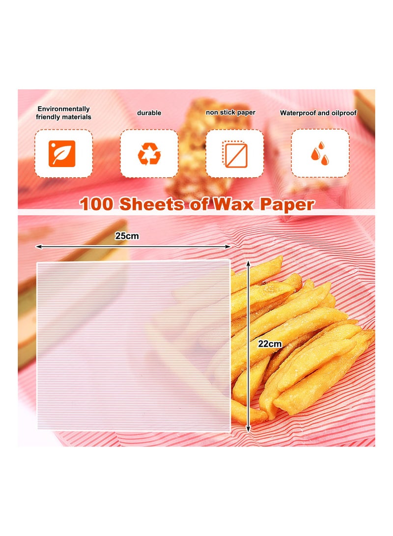 SYOSI Waterproof Oilproof Wax Paper Sheets, Food Wrapping Tissue Basket Liners Deli Papers for Cake Bread Wrapper Non-Stick, for Cooked Food Packaging, Food Service Applications, Hot Dogs(100 Pcs )  - Image 5