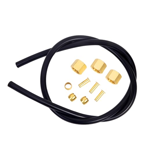 Breezliy 1/4inch Air Compressor Unloader Tube Kit,Compatible Air Compressor Tube Unloader Hose 15",Contains ferrule/inserts/nuts - Image 2