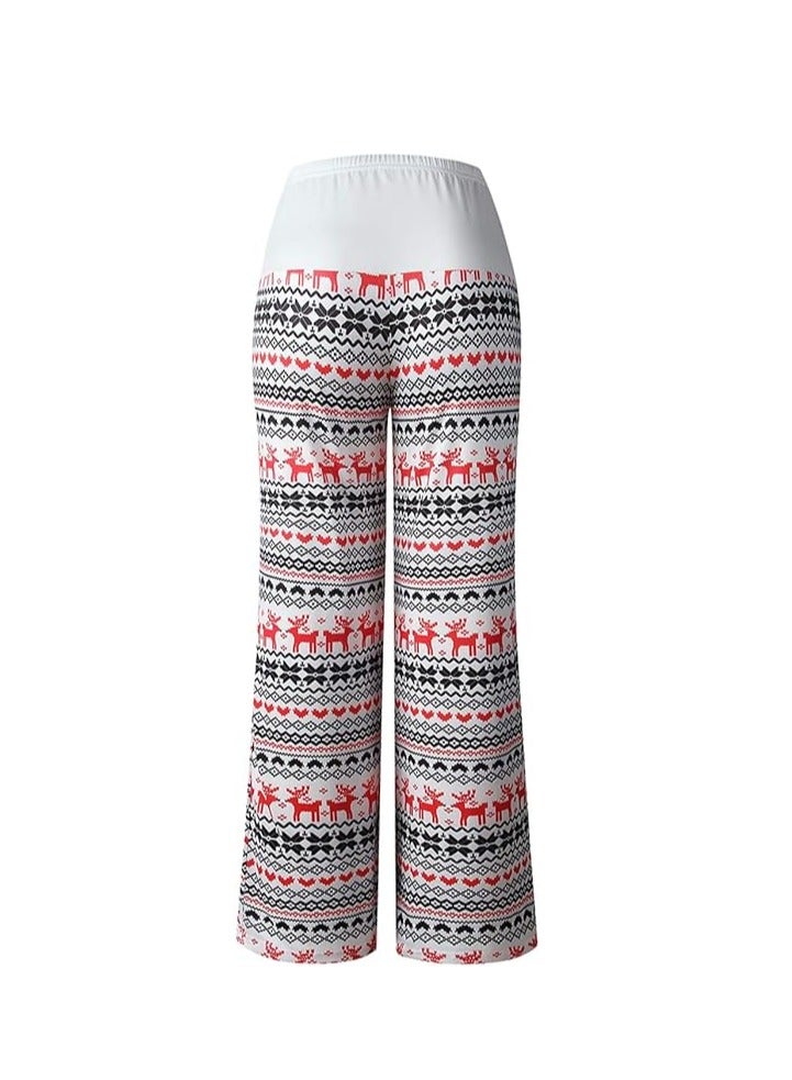 iChunhua Women's Comfy Stretch Floral Print Drawstring Palazzo Wide Leg Lounge Pant  - Image 2
