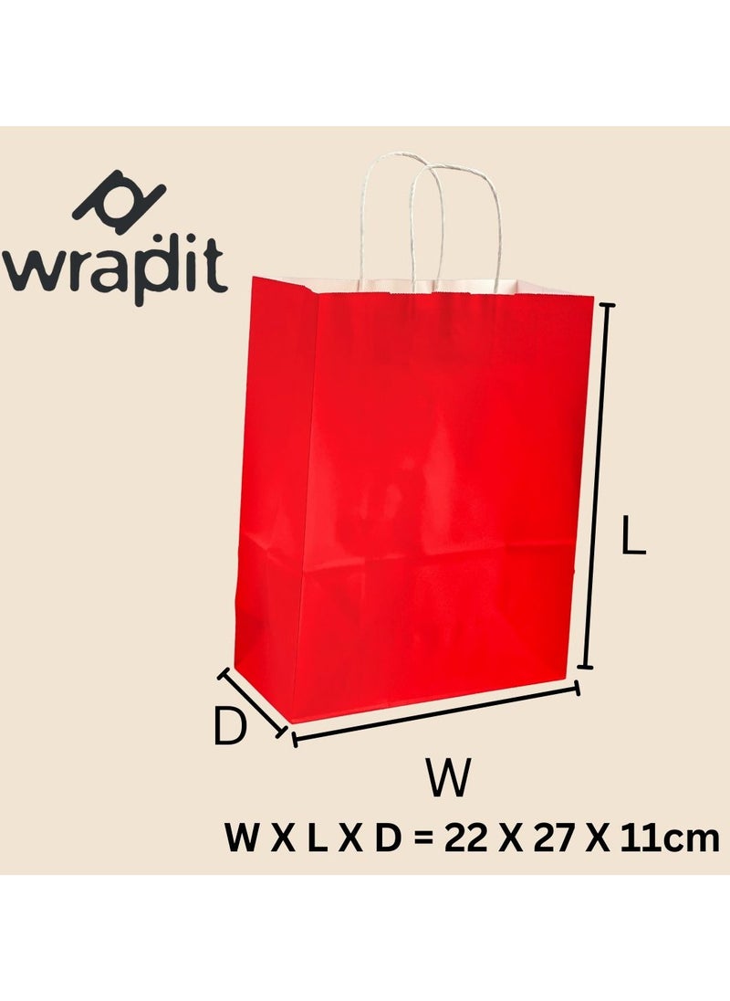Wrapdit's Vibrant Kraft Paper Bags with Handles || Eco-Conscious Colored Kraft Paper Bags || Stylish Gift Wrapping Solution for Holidays, Parties, and More || Pack of 12 Bags - pzsku/ZBE60DBC4D4CBB8B4F75DZ/45/_/1738055376/ffb7f8d4-3049-40dd-815f-9e42a2952e57