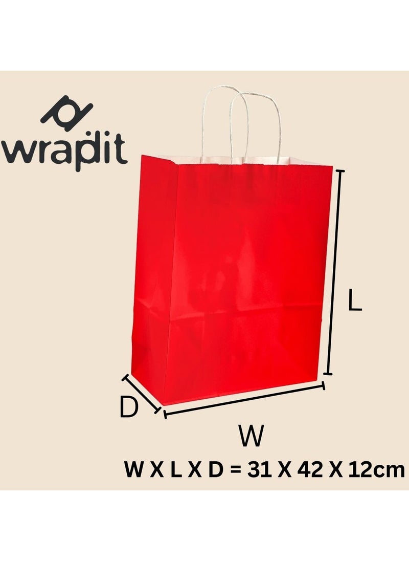 Wrapdit's Vibrant Kraft Paper Bags with Handles || Eco-Conscious Colored Kraft Paper Bags || Stylish Gift Wrapping Solution for Holidays, Parties, and More || Pack of 12 Bags - pzsku/ZBE60DBC4D4CBB8B4F75DZ/45/_/1738055396/3b23c341-1bb9-4e8e-94ec-b5c40bf2ab0f