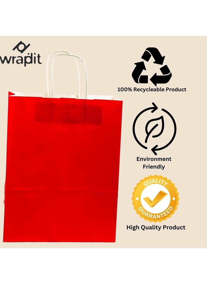 Wrapdit's Vibrant Kraft Paper Bags with Handles || Eco-Conscious Colored Kraft Paper Bags || Stylish Gift Wrapping Solution for Holidays, Parties, and More || Pack of 12 Bags - pzsku/ZBE60DBC4D4CBB8B4F75DZ/45/_/1738055397/b4d18e8c-10f0-4218-8db6-8fda9df04a0a