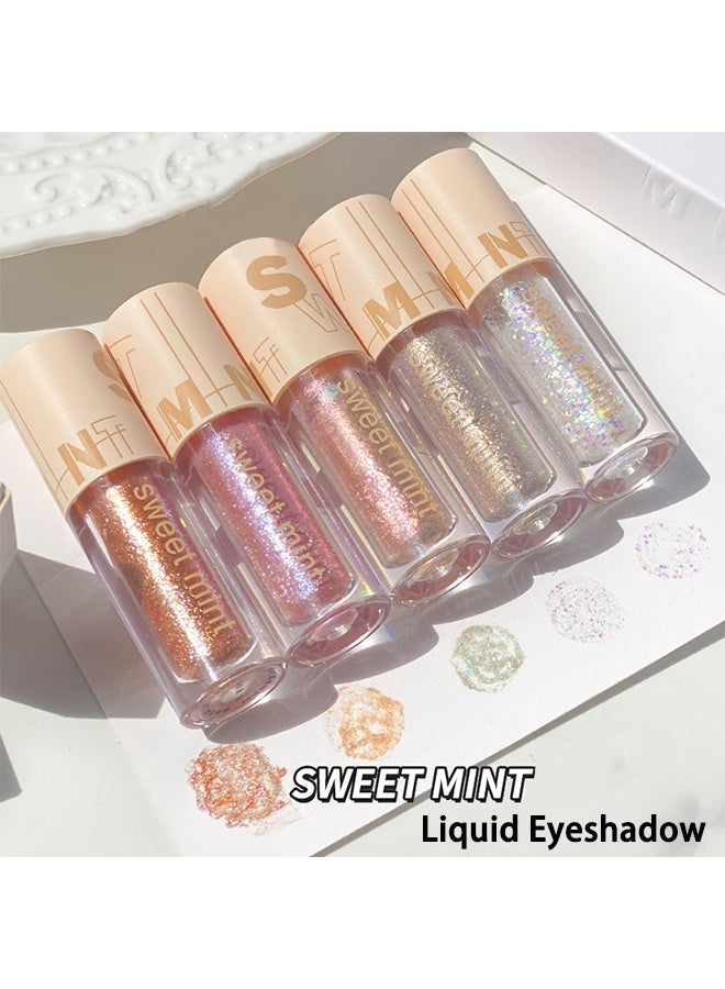 Sweet Mint 2pcs Liquid Sparkling Glitter Eye Shadow Sticks – Crystal Silver Golden Eyeshadow, Eyeliner, Eyelid Shimmer Highlight Makeup, sombra de para ojos,Waterproof Quick-Drying - Image 2