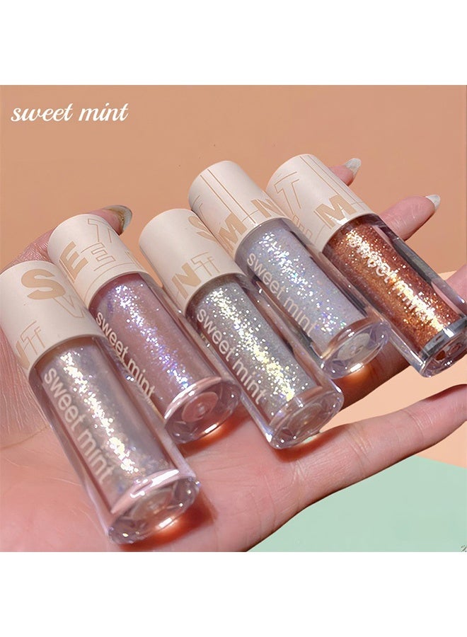Sweet Mint 2pcs Liquid Sparkling Glitter Eye Shadow Sticks – Crystal Silver Golden Eyeshadow, Eyeliner, Eyelid Shimmer Highlight Makeup, sombra de para ojos,Waterproof Quick-Drying - Image 5
